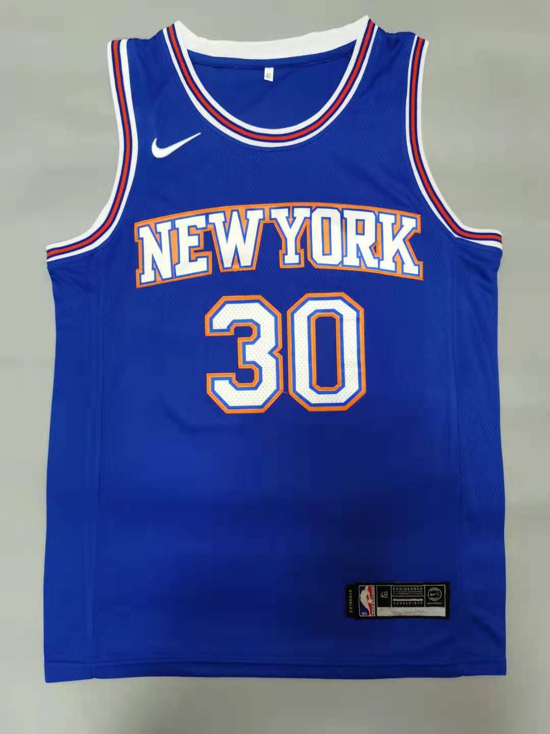 Men New York Knicks #30 Randle Blue 2021 Nike Game NBA Jersey